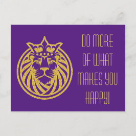 Lejon Med Krona - Guld Stil 4 Vykort