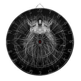 Lejon med Krona Monogram Black Darttavla