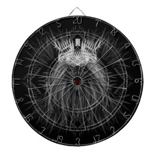 Lejon med Krona Monogram Black Darttavla