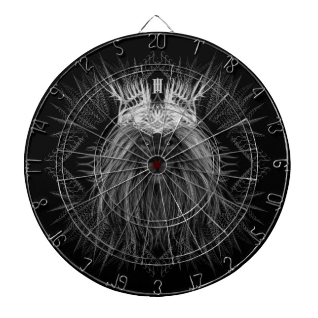 Lejon med Krona Monogram Black Darttavla (Framsidan)