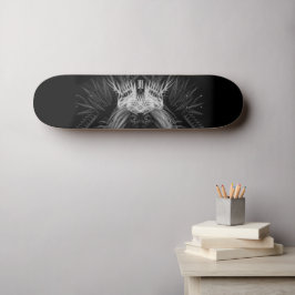 Lejon med Krona Monogram Black Mini Skateboard Bräda 18,5 Cm