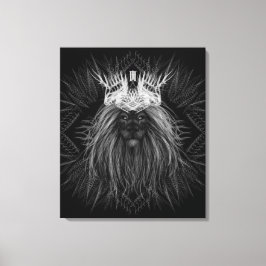 Lejon med Krona Monogram Canvastryck