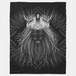 Lejon med Krona Monogram Fleecefilt