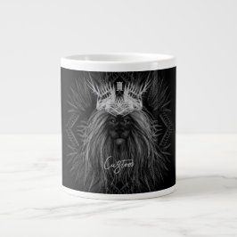 Lejon med Krona Monogram Jumbo Mugg