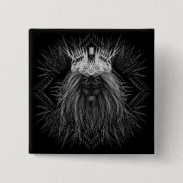 Lejon med Krona Monogram Knapp