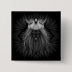 Lejon med Krona Monogram Knapp