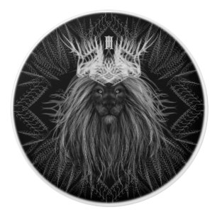 Lejon med Krona Monogram Knopp