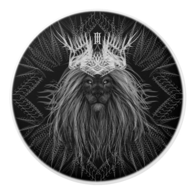 Lejon med Krona Monogram Knopp (Framsidan)