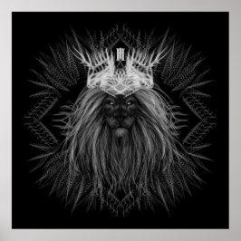 Lejon med Krona Monogram Poster