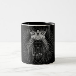 Lejon med Krona Monogram Två-Tonad Mugg