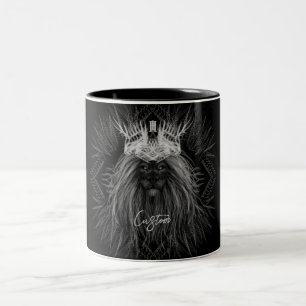 Lejon med Krona Monogram Två-Tonad Mugg