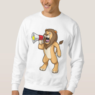 Lejon med mikrofon lång ärmad tröja