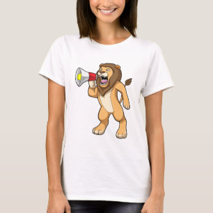 Lejon med mikrofon t shirt
