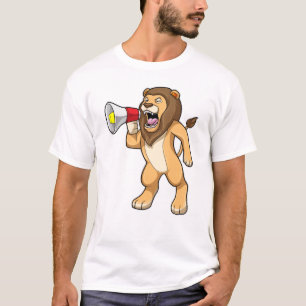 Lejon med mikrofon t shirt
