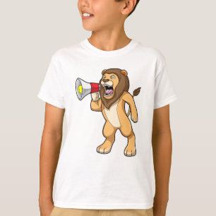 Lejon med mikrofon t shirt