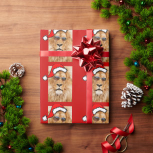 Lejon med Santa Hat Presentpapper