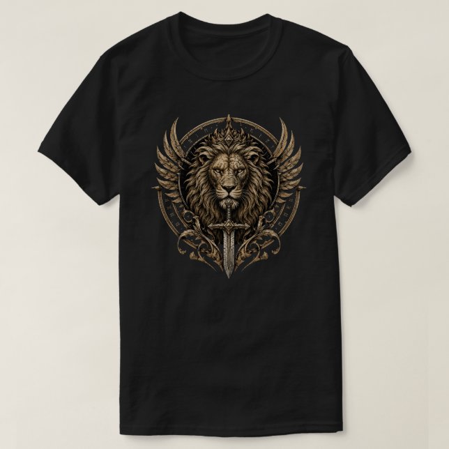Lejon med svärd t shirt (Design framsida)