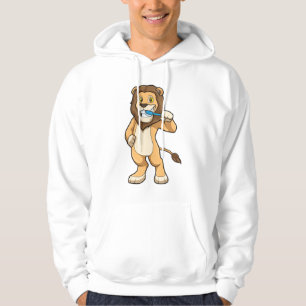 Lejon med tandborste hoodie