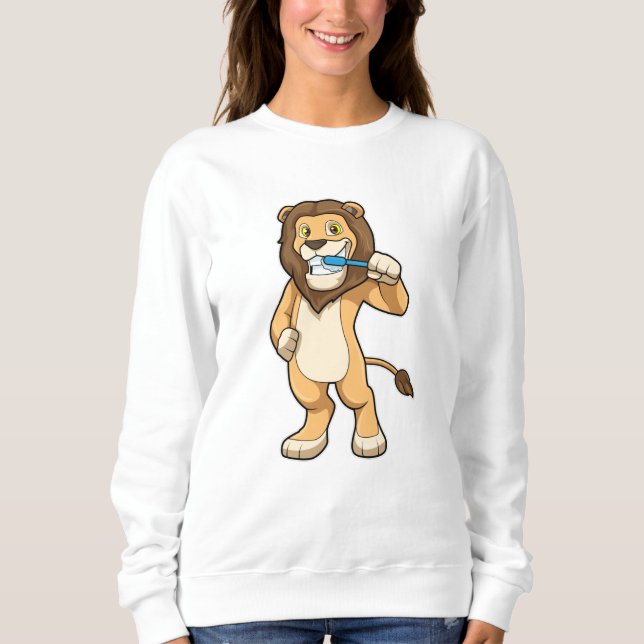 Lejon med tandborste t shirt (Framsida)