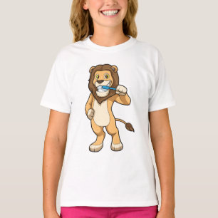 Lejon med tandborste t shirt
