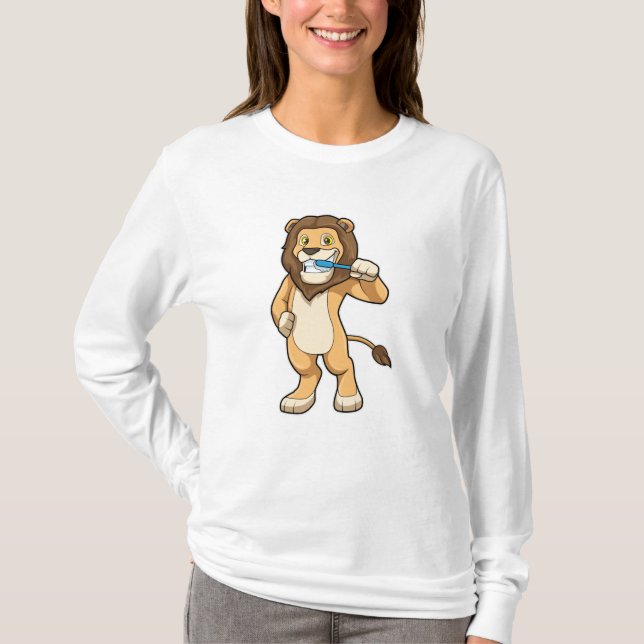 Lejon med tandborste t shirt (Framsida)