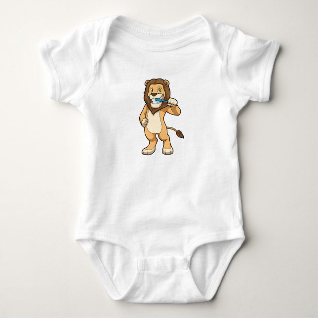 Lejon med tandborste t shirt (Framsida)