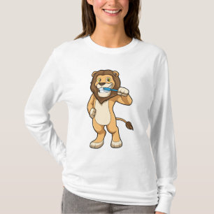 Lejon med tandborste t shirt