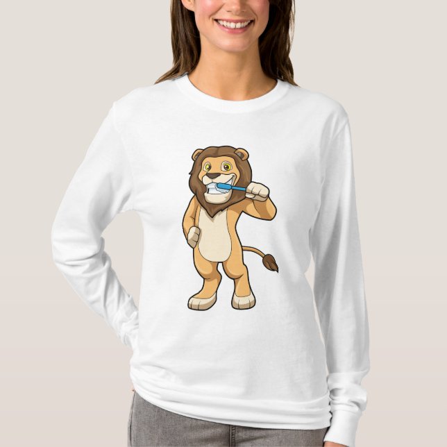 Lejon med tandborste t shirt (Framsida)