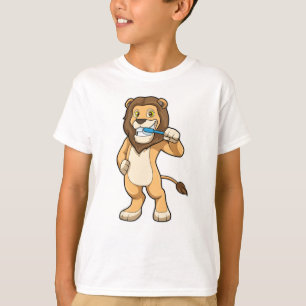 Lejon med tandborste t shirt
