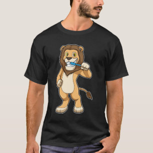 Lejon med tandborste t shirt