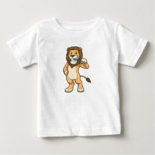 Lejon med tandborste t shirt
