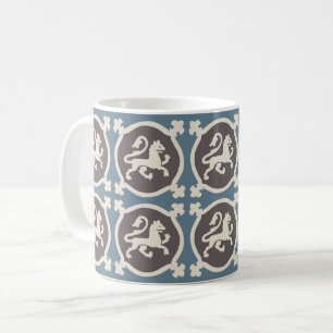 Lejon medeltida kaffekaffe Mugg