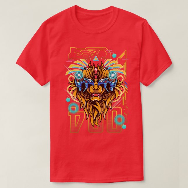 Lejon Mekanisk Lejon Horoskop Stjärntecken T Shirt (Design framsida)