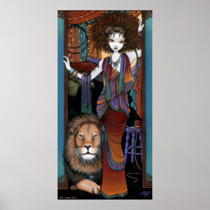 Lejon mer tamer Fae Leona Levon för bohemisk Poster
