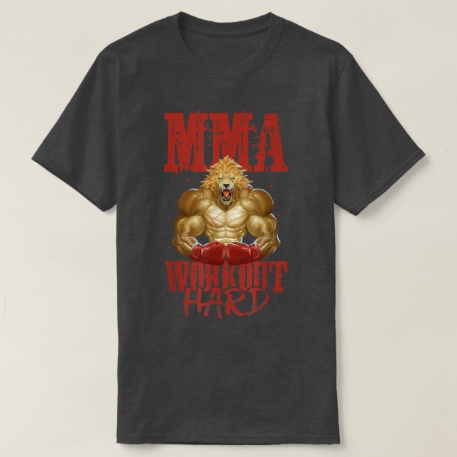 Lejon MMA Workout Boxing Martial Arts Beast Fight  T Shirt (Design framsida)