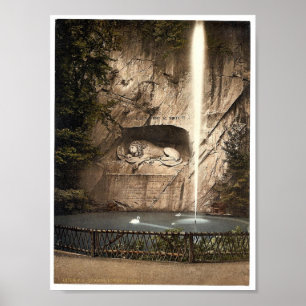 Lejon monument och fontän, Lucerne, Schweitz Poster