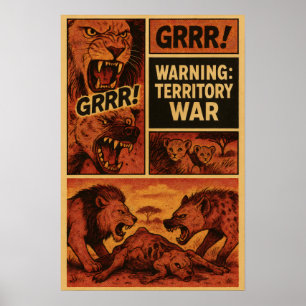 Lejon mot hyena – serieruta för territoriell krigf poster