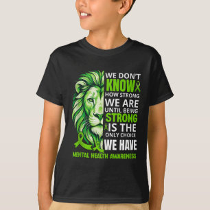 Lejon Motiv Grönt - Medveten för Band Mental Healt T Shirt