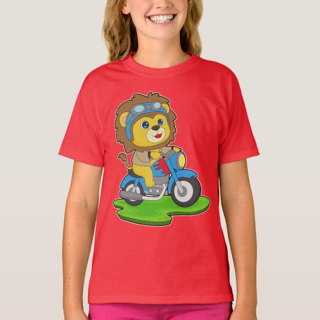 Lejon motorcykel t shirt (Framsida)