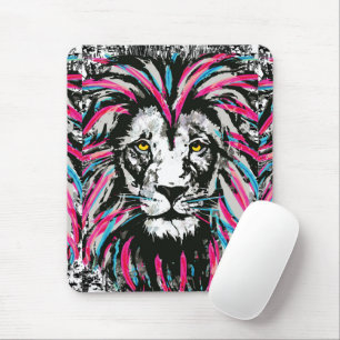 Lejon musknapp Girly Rosa Lejon Mousepad Musmatta