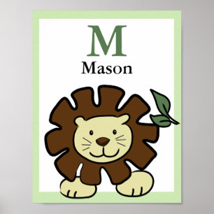 LEJON NAMN TRYCK Baby Zoo Djur
