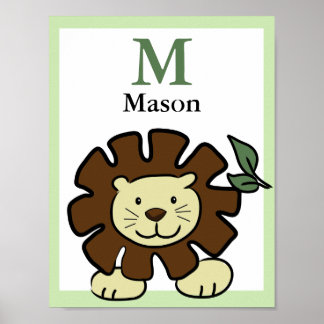 LEJON NAMN TRYCK Baby Zoo Djur