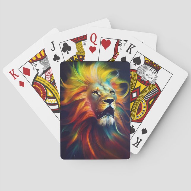 Lejon naturplan för Äventyr för djursökning Casinokort (Baksidan)