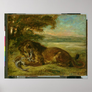 Lejon och Alligator, 1863 Poster