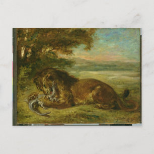 Lejon och Alligator, 1863 Vykort