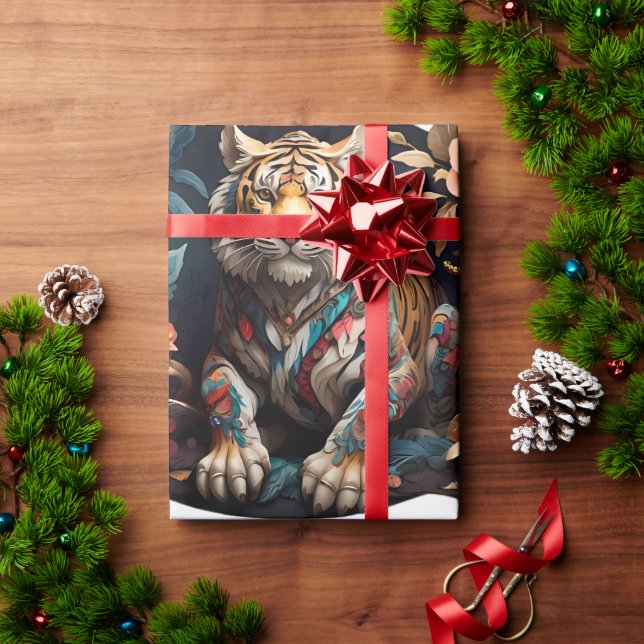 Lejon och blommor presentpapper (Julgåva)