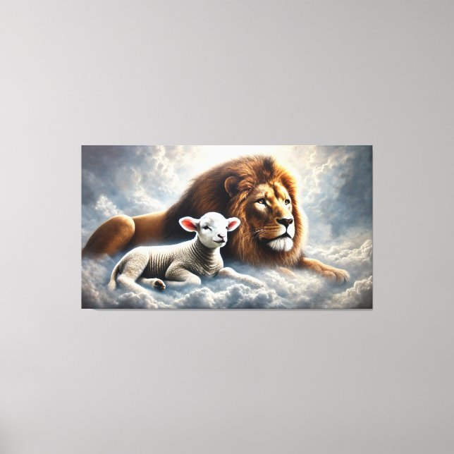 Lejon och Lamb Canvas Art (Framsida)