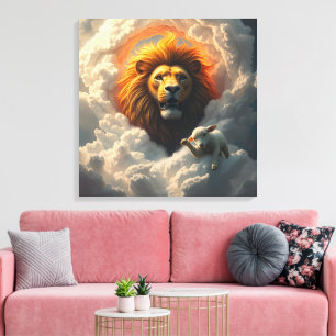 Lejon och Lamb Canvas Art