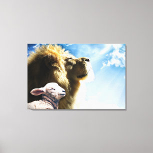 Lejon och Lamb Canvas Art