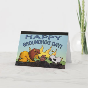 Lejon och lamb-Groundhogdagöverrrakning Kort
